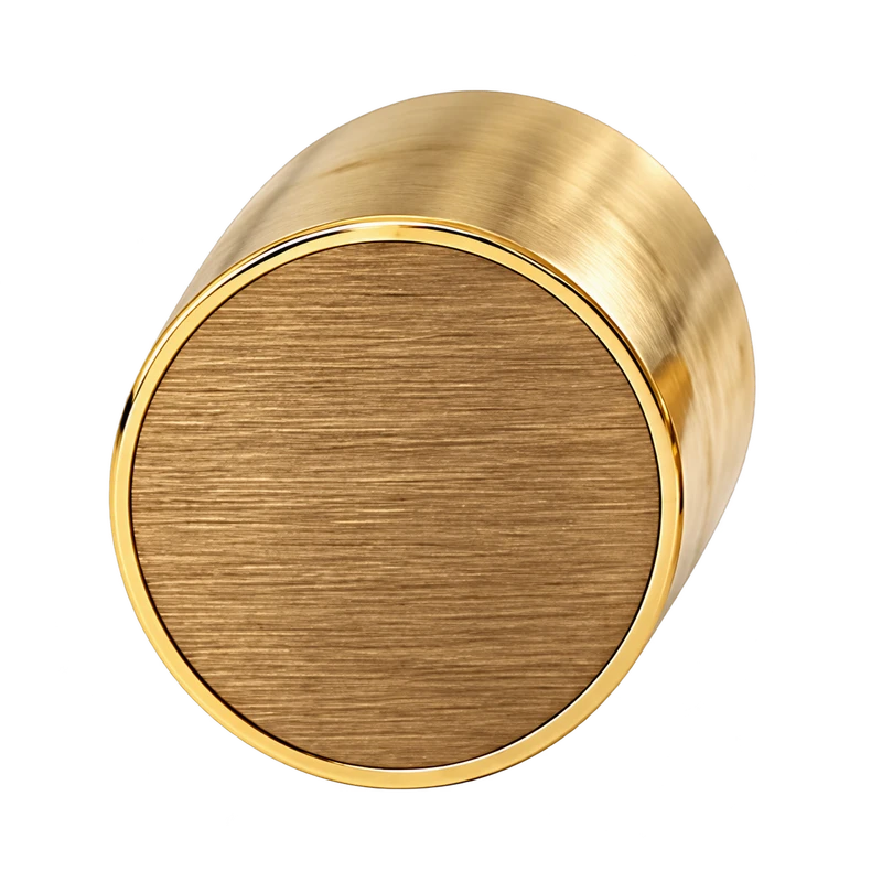 Enlarged gold-plated brass construction sample