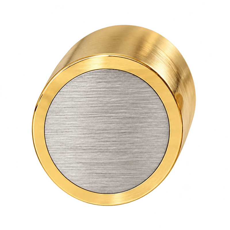 Enlarged gold vermeil construction sample with a silver core